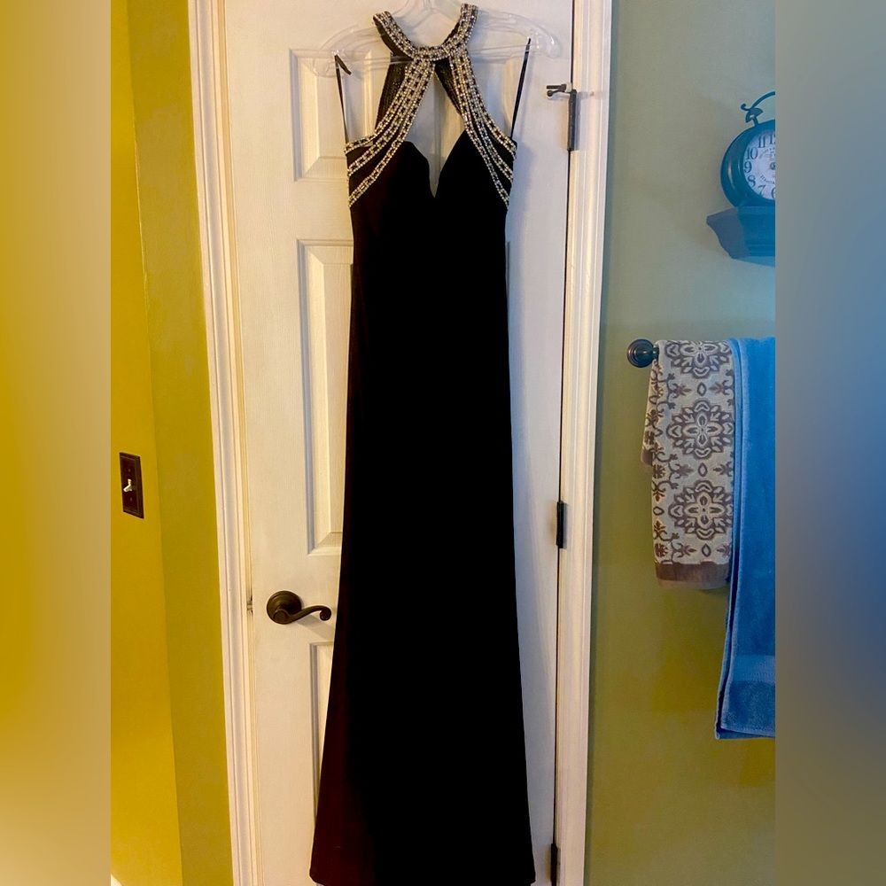 Slinky Halter Gown with Side Slit by Mac Duggal Flash | Size 8